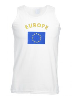 Bellatio Decorations Witte heren tanktop europa 2xl