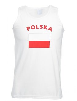 Bellatio Decorations Witte heren tanktop polen 2xl