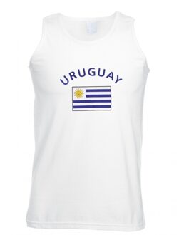 Bellatio Decorations Witte heren tanktop uruguay l