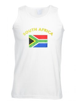 Bellatio Decorations Witte heren tanktop zuid afrika 2xl