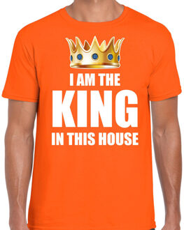 Bellatio Decorations Woningsdag Im the king in this house t-shirts voor thuisblijvers tijdens Koningsdag oranje heren 2XL - Feestshirts