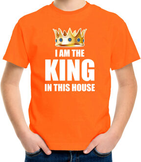 Bellatio Decorations Woningsdag Im the king in this house t-shirts voor thuisblijvers tijdens Koningsdag oranje jongens / kinderen L (140-152