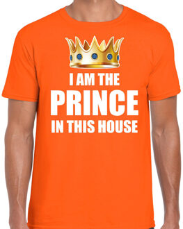 Bellatio Decorations Woningsdag Im the prince in this house t-shirts voor thuisblijvers tijdens Koningsdag oranje heren 2XL - Feestshirts