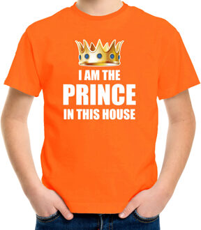 Bellatio Decorations Woningsdag Im the prince in this house t-shirts voor thuisblijvers tijdens Koningsdag oranje jongens / kinderen L (140-1