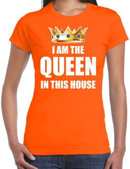 Bellatio Decorations Woningsdag Im the queen in this house t-shirts voor thuisblijvers tijdens Koningsdag oranje dames 2XL - Feestshirts