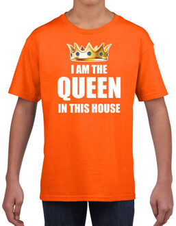 Bellatio Decorations Woningsdag Im the queen in this house t-shirts voor thuisblijvers tijdens Koningsdag oranje meisjes / kinderen L (140-15