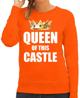 Bellatio Decorations Woningsdag Im the queen of this castle sweaters / trui voor thuisblijvers tijdens Koningsdag oranje dames 2XL - Feesttru