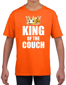 Bellatio Decorations Woningsdag King of the couch t-shirts voor thuisblijvers tijdens Koningsdag oranje kinderen / jongens L (140-152) - Fees