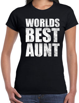 Bellatio Decorations Worlds best aunt / tante cadeau t-shirt zwart voor dames 2XL