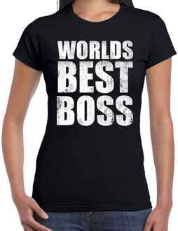 Bellatio Decorations Worlds best boss / werelds beste baas cadeau t-shirt zwart dames 2XL