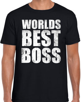 Bellatio Decorations Worlds best boss / werelds beste baas cadeau t-shirt zwart heren 2XL