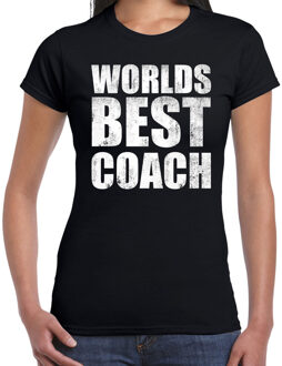 Bellatio Decorations Worlds best coach / werelds beste coach cadeau t-shirt zwart dames 2XL