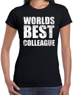 Bellatio Decorations Worlds best colleague / werelds beste collega cadeau t-shirt zwart dames 2XL