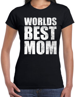 Bellatio Decorations Worlds best mom cadeau t-shirt zwart voor dames