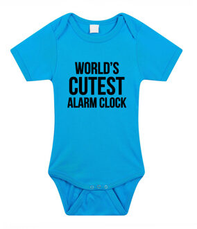Bellatio Decorations Worlds cutest alarm clock cadeau baby rompertje blauw jongens