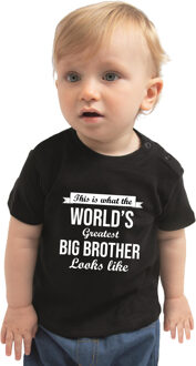 Bellatio Decorations Worlds greatest big brother/ de beste grote broer cadeau t-shirt zwart babys / jongens