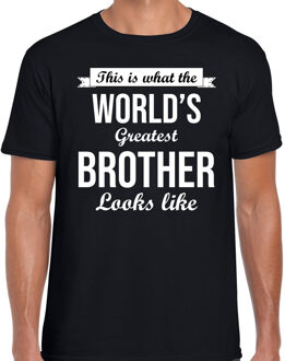 Bellatio Decorations Worlds greatest brother / broer cadeau t-shirt zwart voor heren