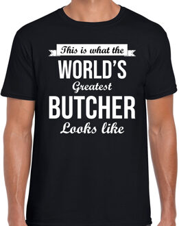 Bellatio Decorations Worlds greatest butcher t-shirt zwart heren - Werelds grootste slager cadeau 2XL