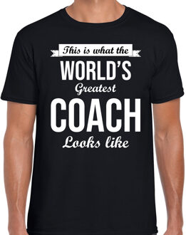 Bellatio Decorations Worlds greatest coach cadeau t-shirt zwart voor heren 2XL