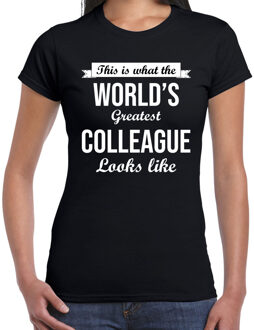 Bellatio Decorations Worlds greatest colleague collega cadeau t-shirt zwart voor dames 2XL