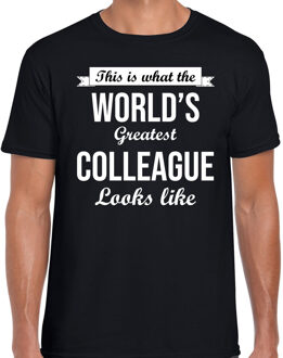 Bellatio Decorations Worlds greatest colleague / collega cadeau t-shirt zwart voor heren