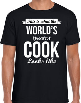 Bellatio Decorations Worlds greatest cook t-shirt zwart heren - Werelds grootste kok cadeau 2XL