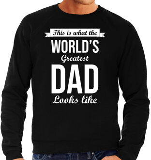 Bellatio Decorations Worlds greatest dad cadeau sweater zwart voor heren 2XL