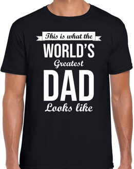Bellatio Decorations Worlds greatest dad cadeau t-shirt zwart voor heren