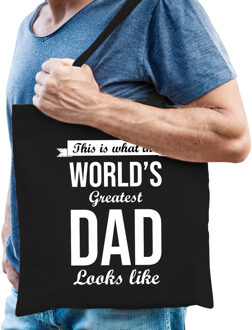 Bellatio Decorations Worlds greatest DAD cadeau tas zwart voor heren