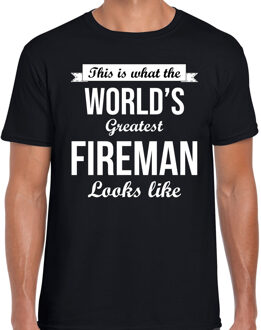 Bellatio Decorations Worlds greatest fireman t-shirt zwart heren - Werelds grootste brandweerman cadeau 2XL