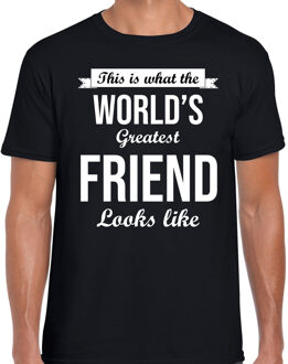 Bellatio Decorations Worlds greatest friend / vrienden cadeau t-shirt zwart voor heren