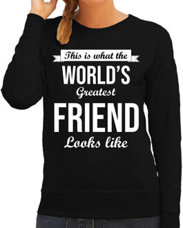 Bellatio Decorations Worlds greatest friend / vriendin cadeau sweater zwart voor dames 2XL