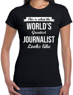 Bellatio Decorations Worlds greatest journalist t-shirt zwart dames - Werelds grootste journalist cadeau 2XL