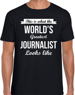 Bellatio Decorations Worlds greatest journalist t-shirt zwart heren - Werelds grootste journalist cadeau
