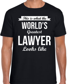 Bellatio Decorations Worlds greatest lawyer t-shirt zwart heren - Werelds grootste advocaat cadeau 2XL