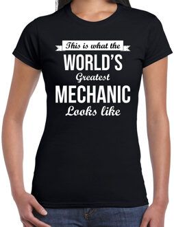 Bellatio Decorations Worlds greatest mechanic t-shirt zwart dames - Werelds grootste monteur cadeau 2XL