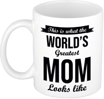 Bellatio Decorations Worlds Greatest Mom cadeau mok / beker 300 ml - feest mokken Wit