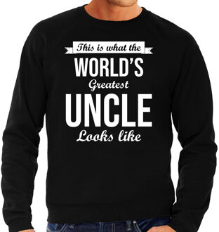 Bellatio Decorations Worlds greatest uncle kado trui voor een oom zijn verjaardag zwart heren L - Feesttruien