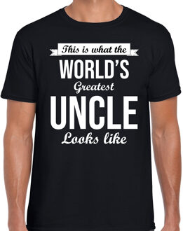 Bellatio Decorations Worlds greatest uncle / oom cadeau t-shirt zwart voor heren