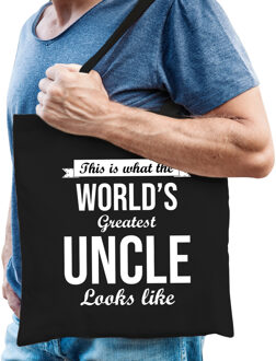 Bellatio Decorations Worlds greatest UNCLE oom cadeau tas zwart voor heren