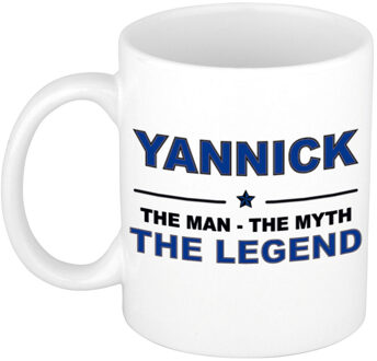 Bellatio Decorations Yannick The man, The myth the legend collega kado mokken/bekers 300 ml Donkerblauw