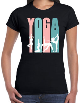 Bellatio Decorations Yoga t-shirt zwart dames - Sport / hobby shirt
