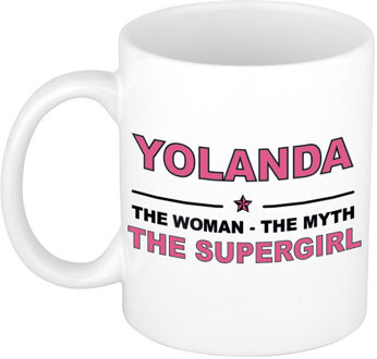 Bellatio Decorations Yolanda The woman, The myth the supergirl pensioen cadeau mok/beker 300 ml