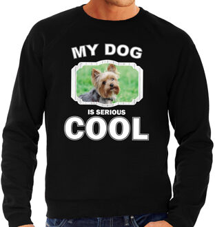 Bellatio Decorations Yorkshire terrier honden trui / sweater my dog is serious cool zwart - heren - Yorkshire terriers liefhebber cadeau sweaters 2XL