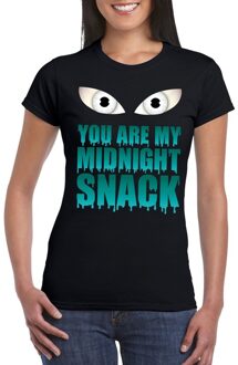 Bellatio Decorations You are my midnight snack Halloween zombie t-shirt zwart dames XS