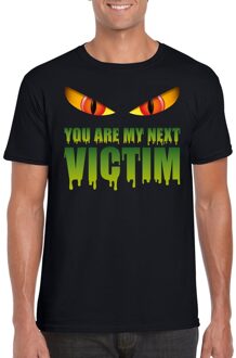 Bellatio Decorations You are my next victim Halloween monster t-shirt zwart heren