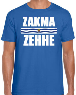 Bellatio Decorations Zakma zehhe met vlag Zeeland t-shirt blauw heren - Zeeuws dialect cadeau shirt 2XL