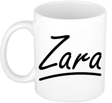 Bellatio Decorations Zara voornaam kado beker / mok sierlijke letters - gepersonaliseerde mok met naam - Naam mokken Multikleur