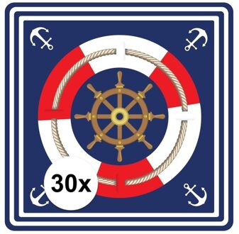 Bellatio Decorations Zeeman / scheepvaart thema bierviltjes - onderzetters - 30x stuks