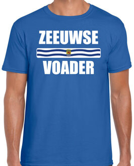 Bellatio Decorations Zeeuwse voader met vlag Zeeland t-shirts Zeeuws dialect blauw voor heren 2XL